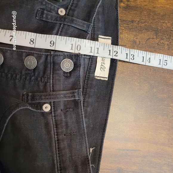 Madewell Jeans 26 Button Fly 10" Hi Rise Skinny Tummy Control Black Wash Denim - Picture 8 of 11